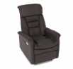 Polohovací křeslo, elektrické zabudované ovládání, hnědá, látka, TV-925 BR2