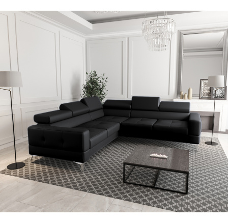 Rohová kožená sedací soupravaTOSCANIA MAX 250×250 černá přírodní kůže LE MANS AKCE - levá Rohová kožená sedací soupravaTOSCANIA MAX 250×250 černá přírodní kůže LE MANS AKCE - levá