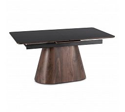 Stůl LIZBONA Keramický Rozkládací 160-200 cm Černý/Ořech