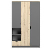 Šatní skříň 1S3D - JOY II 19, Šedá/Dub Artisan