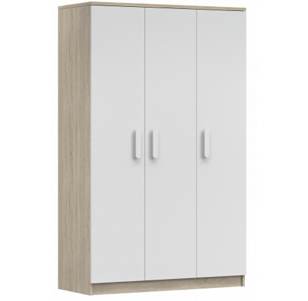 Šatní skříň 3D SMYK III - 19, Dub Sonoma/Bílá/Bílá