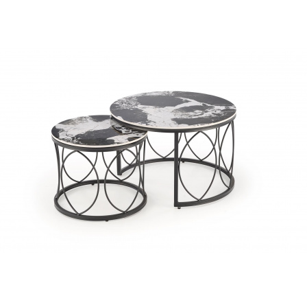 Konferenční stolek ALEXANDRA, efekt černého mramoru/černá