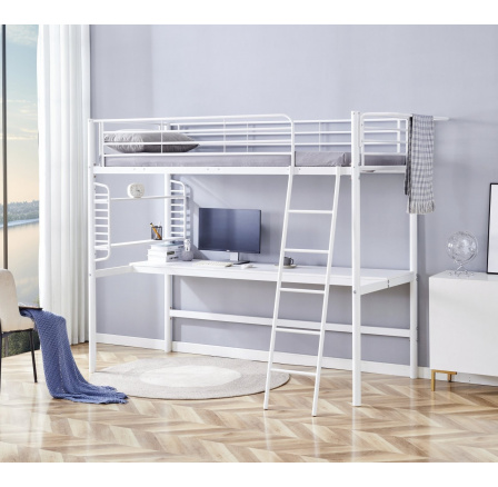 Patrová postel s psacím stolem a organizérem DOLCE, bílá