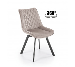 Jídelní otočná židle K520, Béžová/Černá