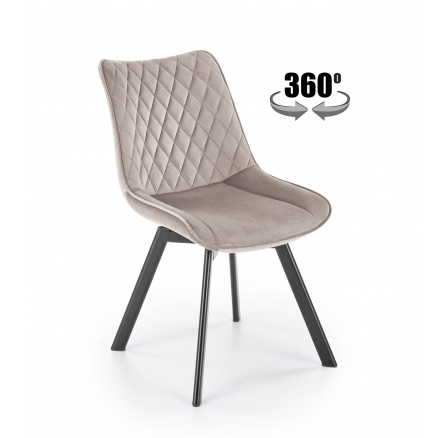 Jídelní otočná židle K520, Béžová/Černá Jídelní otočná židle K520, Béžová/Černá