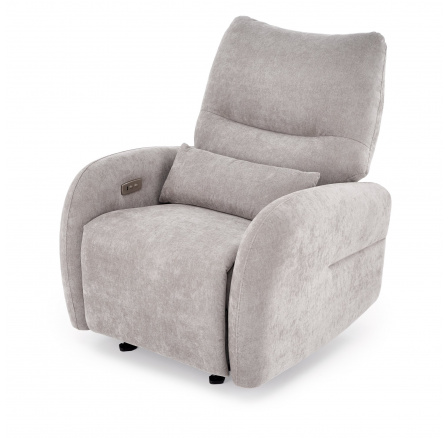 SAXON relaxační křeslo s funkcí elektrického rozkládání / houpací, popelavé (1p=1ks)