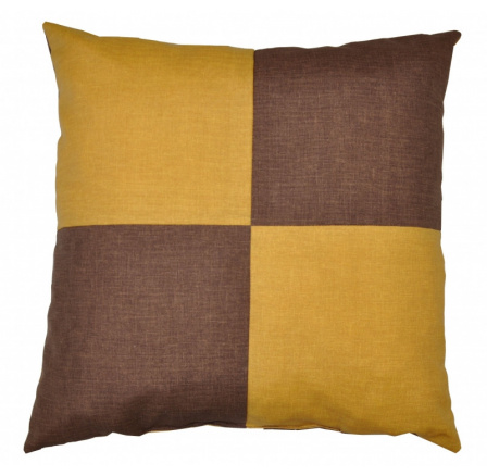 Veselý polštářek - hnědá/žlutá Veselý polštářek - hnědá/žlutá