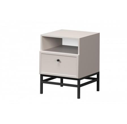 LORINI NOČNÍ STOLEK 45 1SZ - kašmír / černá úchytka / černý rám