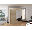 Posuvná skříň se zrcadlem a LED osvětlením CARO 180 Sonoma+Sonoma