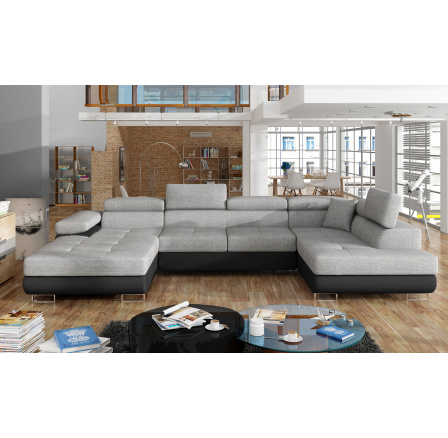 Sedací souprava ve tvaru U RODRIGO, Sawana 21 / Soft 11 Pravá