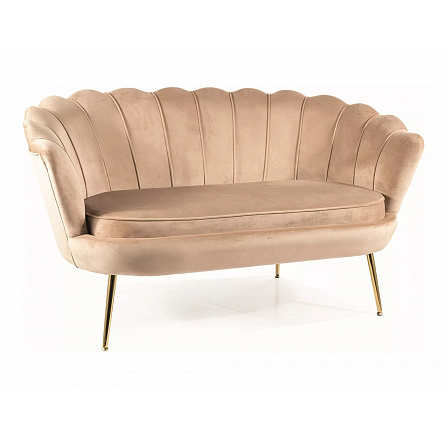 Pohovka CAMELLIA 2 VELVET, Béžový Bluvel 28/Zlatá