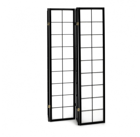Paraván, masiv, černá, EF-E804 BK