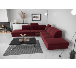 Rohová sedací souprava OSLO MAX 295x295 - červená , pravá