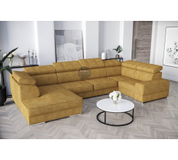 Rohová sedací souprava ROYAL MAX I 210x375x185 - hnědá , pravá