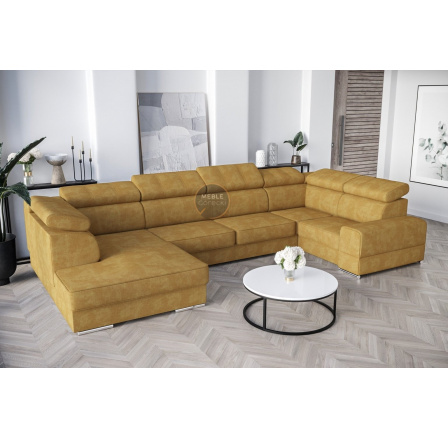 Rohová sedací souprava ROYAL MAX I 210x375x185 - hnědá , pravá