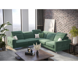 Rohová sedací souprava MALIBU MAX 250x250 - tmavá máta , levá