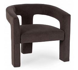 Křeslo LILLE Hnědé Sametové