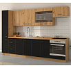 Kuchyňská skříň MODENA - 60 DP-210 2F, Dub Artisan/Černý mat+Dub Artisan