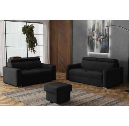 Sedací souprava Petrit 3+2+taburet Kronos černá Sedací souprava Petrit 3+2+taburet Kronos černá