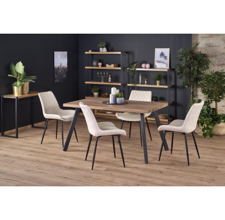 Jídelní stůl BERLIN, Ořech/Černá Jídelní stůl BERLIN, Ořech/Černá