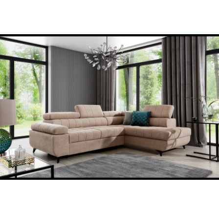 rozkládací rohová sedací souprava do obývacího pokoje Dragonis Crown 2 Beige  Strana pravá