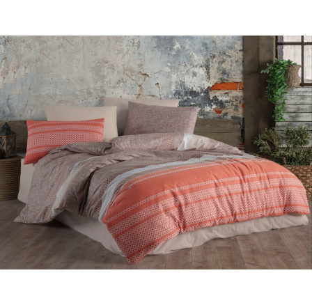 Povlečení francouzské bavlna 220x220,70x90 Tibora salmon