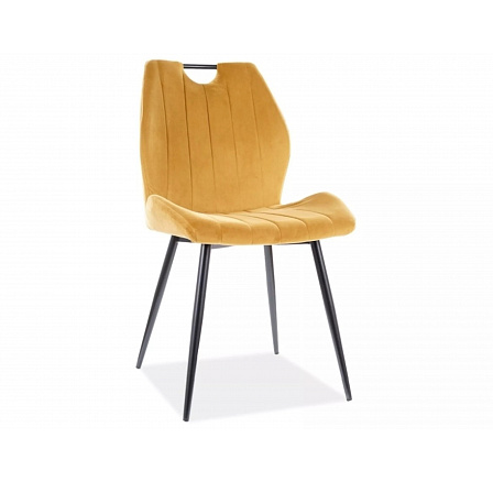 Jídelní židle ARCO VELVET, curry Bluvel 68/černý mat Jídelní židle ARCO VELVET, curry Bluvel 68/černý mat