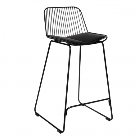 Barová židle Dill Low černá s černým polštářem