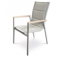 Zahradní židle, hliník, síťovina, béžová, AZC-S1110 GREY