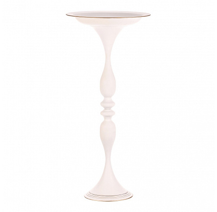 Mísa kovová - na stojanu, 83 cm, aranžovací, barva bílá