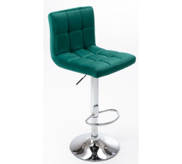 Barová židle N-12P, zelený / stříbrná