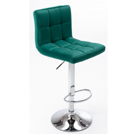 Barová židle N-12P, zelený / stříbrná