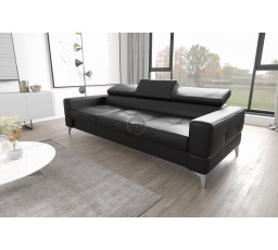 Sofa TOSCANIA III 250 cm přírodní kůže - černá kůže