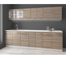 Kuchyňská linka DAVIS "A" - 2,6 m, Bílá/Dub Sonoma Trufla