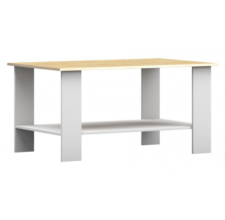 Konferenční stůl AGAWA 17, Bílá/Dub Hikora