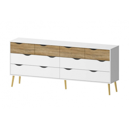 Komoda RETRO 455, Bílá/Dub Komoda RETRO 455, Bílá/Dub