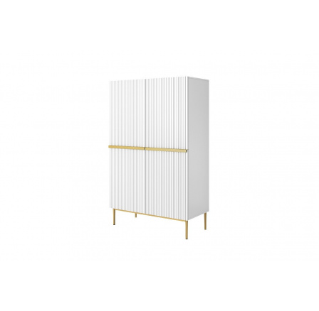 Kredenc Nicole - bílý mat / zlaté nožky