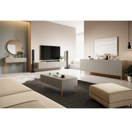 NICOLE PSACÍ STŮL 100 2SZ - kašmír / zlatý rám