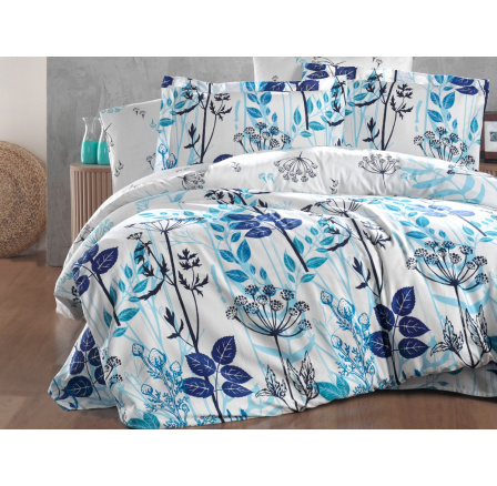 Povlečení Satén 140x200, 70x90cm Garden blue