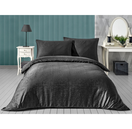 Saténový povlak na polštář Tečky šedé 30x40