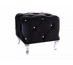 Taburet HESTIA K VELVET, černý BLUVEL 19/stříbrná