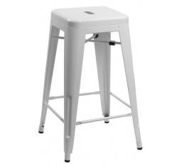 Barová židle Paris 66 cm bílá inspirovaná Tolix