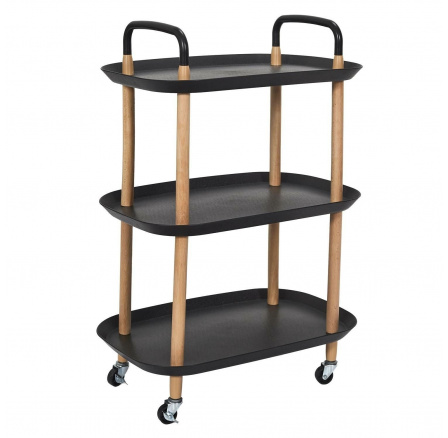 Vozík/stolek Kaleo černý/přírodní