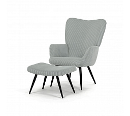 Relaxační křeslo, modrá, manšestrová látka, AK-L7285 BLUE6