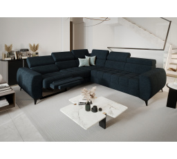Rohová sedací souprava PORTO II , relax 255X258 cm - modrá , levá