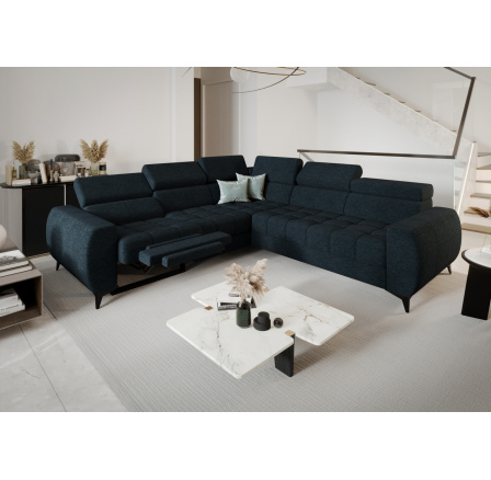 Rohová sedací souprava PORTO II , relax 255X258 cm - modrá , levá