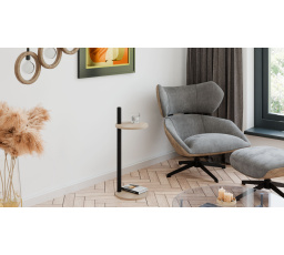 Pomocný stolek Claro kulatý průměr 30 cm - různé barvy na výběr - Dub Sonoma, Matná černá