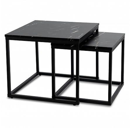 Sada stolků JUNO Černý Mramor