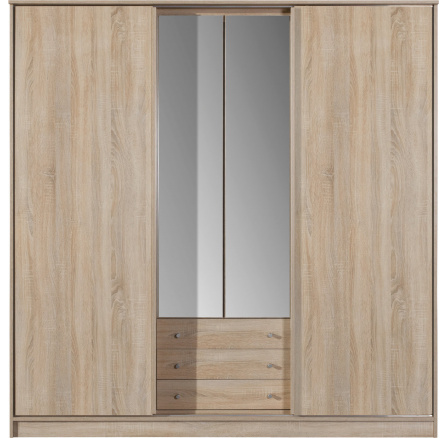 Šatní skříň GRETA se zrcadlem, dub sonoma Šatní skříň GRETA se zrcadlem, dub sonoma
