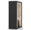 Šatní skříň se zrcadlem NOEMI 01, Černá/Dub Sonoma
